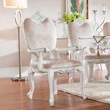 欧式餐椅 新古典实木椅子 酒店餐厅餐厅椅子 黑白描银雕花 现货