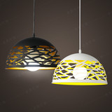 简约现代镂空吊灯创意半圆单头餐吊灯咖啡厅餐厅卧室个性铁艺灯罩