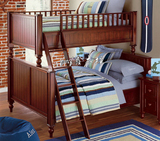 美式高架床全实木上下床宜家双层床欧式高低床简约现代子母床订制