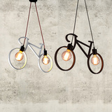 创意个性餐厅吧台服装店咖啡厅复古餐吊灯简约单车自行车铁艺吊灯