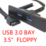 双口USB 3.0主板连接线支架 集线器2口分线器软驱前置面板 U3-045