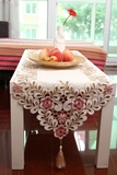 田园绣花布艺餐桌布欧式台布盖巾盖布桌布椅套茶几布桌旗粉玫瑰
