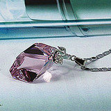 新款韩国时尚女短款锁骨奥地利紫水晶925纯银项链吊坠方晶包邮