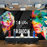3D水彩艺术涂鸦性感人物大型壁画 美容理发店个性酒吧ktv墙纸壁纸