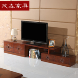 茂森包邮现代新中式简约实木水曲柳伸缩电视柜组合客厅家具