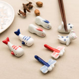 樂荷公園 日式创意餐具陶瓷筷托筷架 卡通动物小猫咪兔子筷子架托