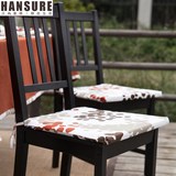 高品全棉可拆洗白色印花餐椅垫坐垫布艺简欧现代田园 正方形 梯形