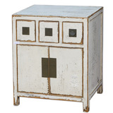 北京百林檀木质床头柜收纳白色储物柜柜子简约实木 中式复古家具