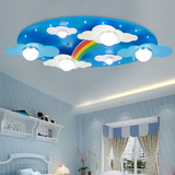儿童房吸顶灯男女孩温馨卧室灯房间创意卡通灯具LED彩虹云朵1847