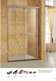 304不锈钢淋浴房浴室卫生间简易玻璃隔断一字型形移门屏风定制