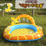 韩国EMS直送-可爱长颈鹿儿童充气泳池/充气海洋球池/宝宝游戏栏