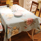 经典耐脏美式清新田园乡村家居布艺桌布花朵全棉餐桌茶几垫可定做