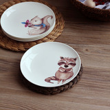 欧式创意卡通动物西餐盘子餐具套装欧式骨瓷牛排盘点心盘平盘包邮