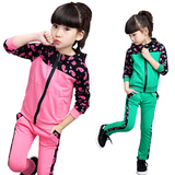 女童春秋装套装2016新款韩版中大童运动长袖外套女宝宝长裤两件套
