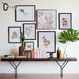 花丛中 新中式照片墙客厅沙发相框墙现代简约花鸟图挂墙创意组合