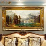 欧式古典山水风景油画聚宝盆酒店会所办公室客厅装饰壁画促销包邮