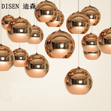 餐厅灯吊灯现代简约创意咖啡厅酒吧台灯玻璃圆形电镀球单头吊灯具