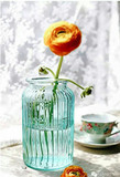 zakka乡村杂货简约地中海复古蓝色透明玻璃水培花瓶家居装饰花器