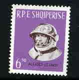 阿尔巴尼亚1965,苏联宇航员列昂诺夫 1枚新 贴票