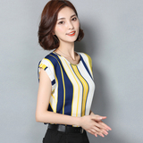 2016夏季新款韩版大码女装10色5码短袖雪纺上衣宽松显瘦雪纺衫女