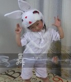 特价短款小白兔子造型儿童演出舞蹈表演服装舞台道具男女成人亲子