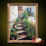 美坊地中海风景油画手绘欧式古典风情别墅卧室玄关过道楼梯装饰画