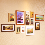 组合创意实木照片墙像框 代印照片背景墙 相片墙 精美相框 12相框