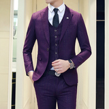 2016男士时尚西服套装发型师西装三件套青年休闲韩版修身小西装潮