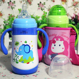宝宝保温奶瓶两用多功能宽口不锈钢1-2-3岁婴儿保温杯带吸管手柄
