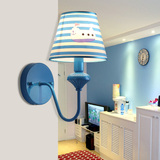 儿童房壁灯男孩卧室蓝色创意可爱卡通壁灯温馨过道宜家壁灯具灯饰
