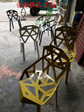 简约现代铁艺镂空椅复古做旧餐椅咖啡厅椅创意个性办公椅洽谈椅