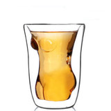 美女杯 耐热双层保温杯 创意透明玻璃杯子 水杯啤酒白酒葡萄酒杯