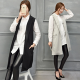 2016新款秋装韩国西装短外套中长款无袖显瘦背心薄秋装马甲女