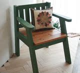 家用实木休闲椅靠背单人椅电脑椅子地中海全实木餐椅复古椅子包邮