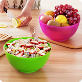 家用食品级塑料蔬菜水果沙拉碗 厨房大号实用搅拌碗 水果碗洗菜盆