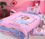 纯棉床品儿童床上用品三件套1.2-1.5全棉学生卡通套件苏菲亚公主