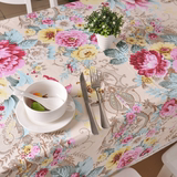纯棉麻桌布布艺长方形台布正方形碎花方桌田园清新客厅餐桌布茶几