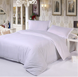 宾馆纯棉纯色1.8m四件套1.5床上用品贡缎床单被罩床笠三件套1.2米