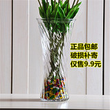 现代简约透明玻璃花瓶富贵竹百合插花水培花器餐桌客厅摆件包邮