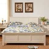 欧式简欧床实木床双人床1.8米现代简约白色烤漆美式床公主床婚床