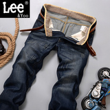 正品Lee&yoo男士牛仔裤春秋款春季青年男款男裤子直筒修身款长裤