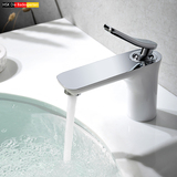HSK正品新款特价浴室铬白色台下盆全铜冷热单孔洗面盆水龙头套装