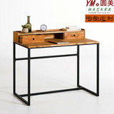 包邮高档复古实木化妆桌梳妆台美式乡村LOFT工业风格创意电脑书桌
