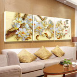 现代客厅装饰画无框画三联家和富贵壁画沙发背景中式墙上饰品挂画