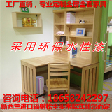 深圳东莞定做定制全实木松木家具电脑桌转角书桌带书架书柜写字台