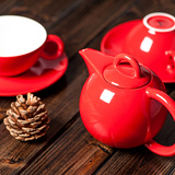 红色卡布奇诺咖啡杯拉花拿铁美式意式咖啡杯情侣喝咖啡的杯子复古