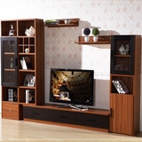 武汉简约时尚电视柜茶几组合现代板式伸缩组合电视墙电视机柜