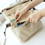 韩国简约化妆包 大容量帆布整理收纳包包中包手拿包便携小号旅行