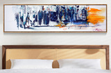 床头画酒店装饰画家居卧室挂画产地直销抽象风景有框现代美式风格