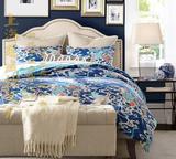 美式乡村布艺双人床法式新款高背方床北欧简约1.5米1.8米软包婚床